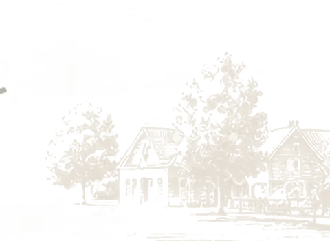 Lijntekening van het dorp De Kwakel